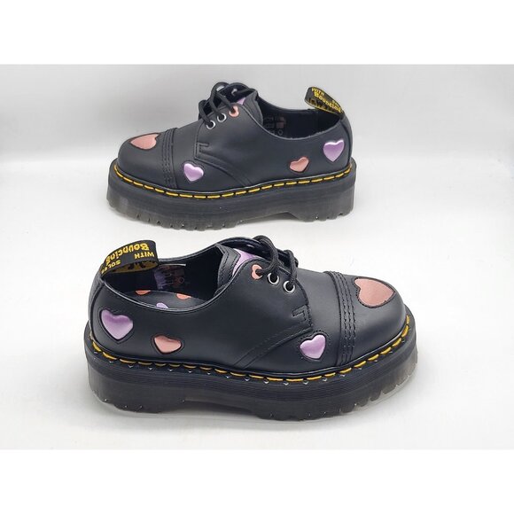 Dr Martens 1461 Quad Heart Shoes Womens Size 5 Platform Leather - Picture 4 of 13